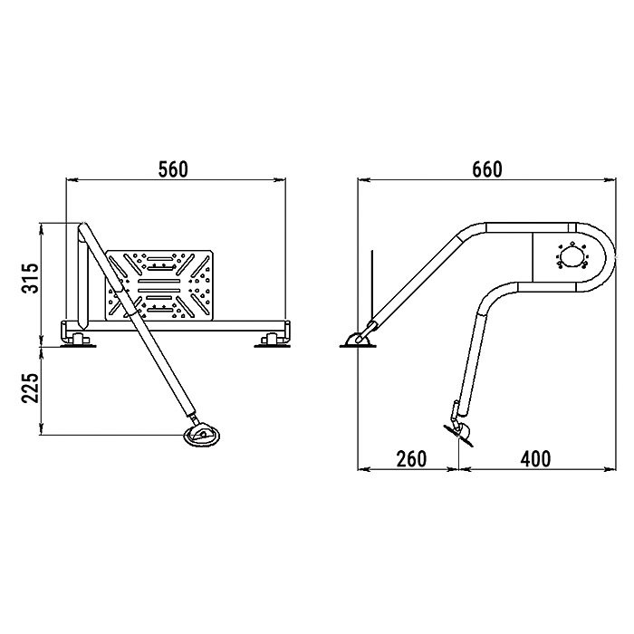Стойка рулевая с креплением на баллон надувной лодки 25мм в Элисте