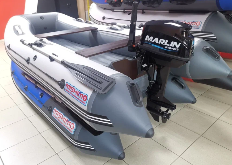 КОМПЛЕКТ ЛОДКА MISHIMO LITE 335 + МОТОР 9,8 Л.С. в Элисте