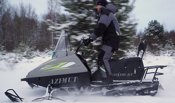 Миниснегоход Бурлак Азимут 20 л.с. , эл.запуск, реверс, тормоз гидравл, капот серый в Элисте