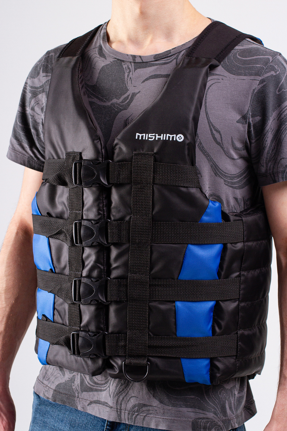 Жилет спасательный MISHIMO PRO Премиум качества Черно-синий в Элисте