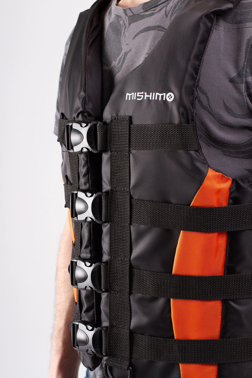Жилет спасательный MISHIMO PRO Премиум качества Черно-оранжевый в Элисте