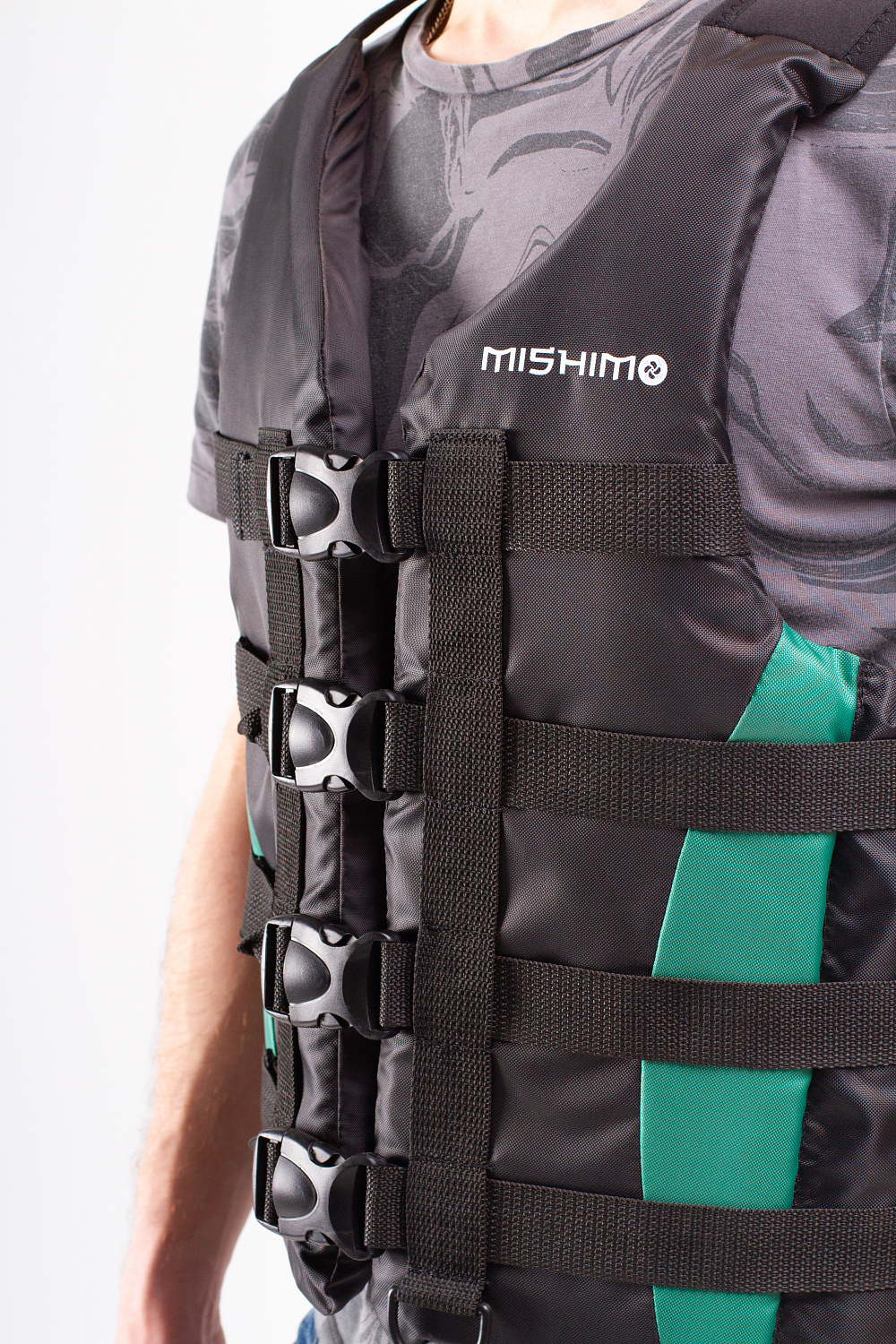 Жилет спасательный MISHIMO PRO Премиум качества Черно-зеленый в Элисте