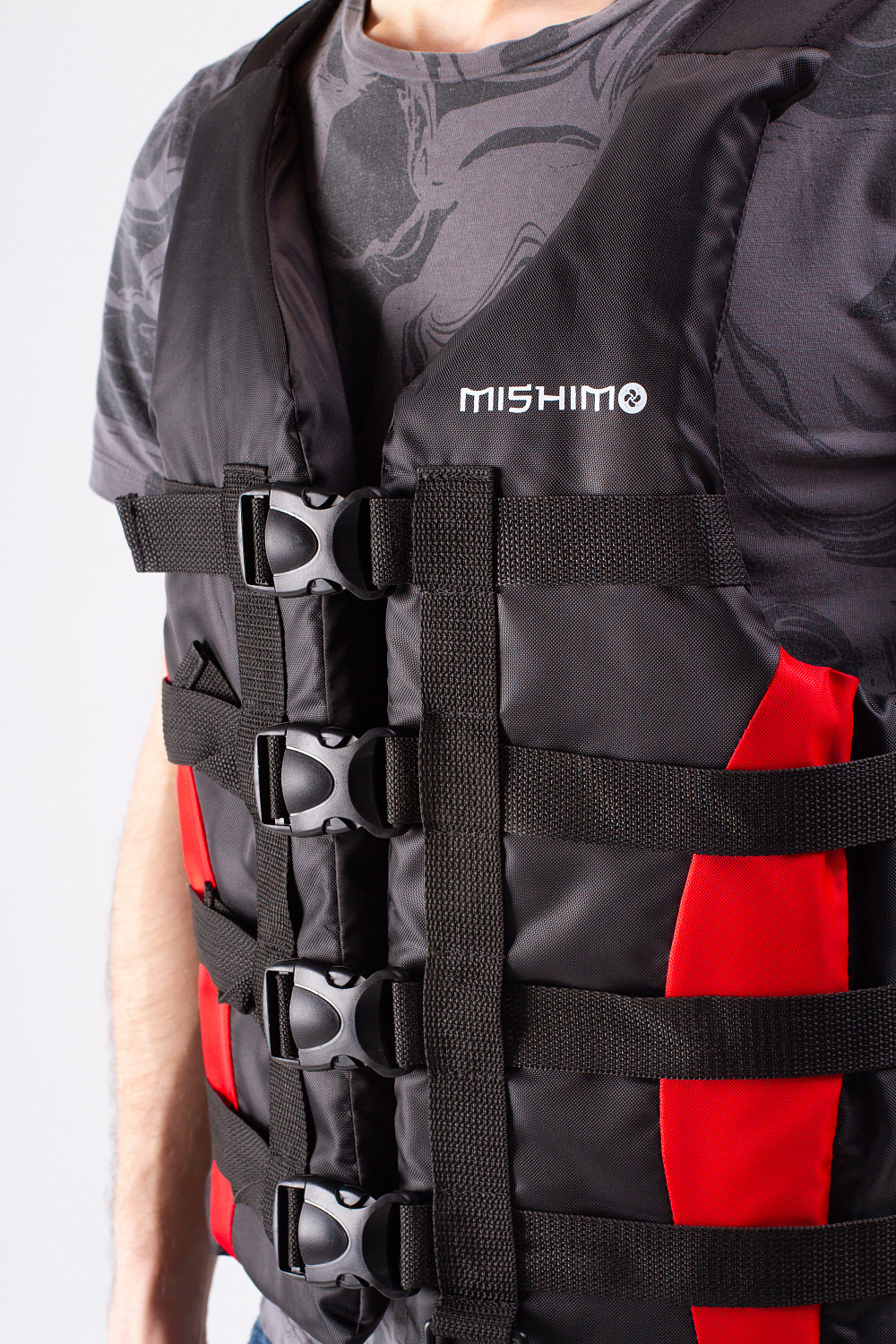 Жилет спасательный MISHIMO PRO Премиум качества Черно-красный в Элисте